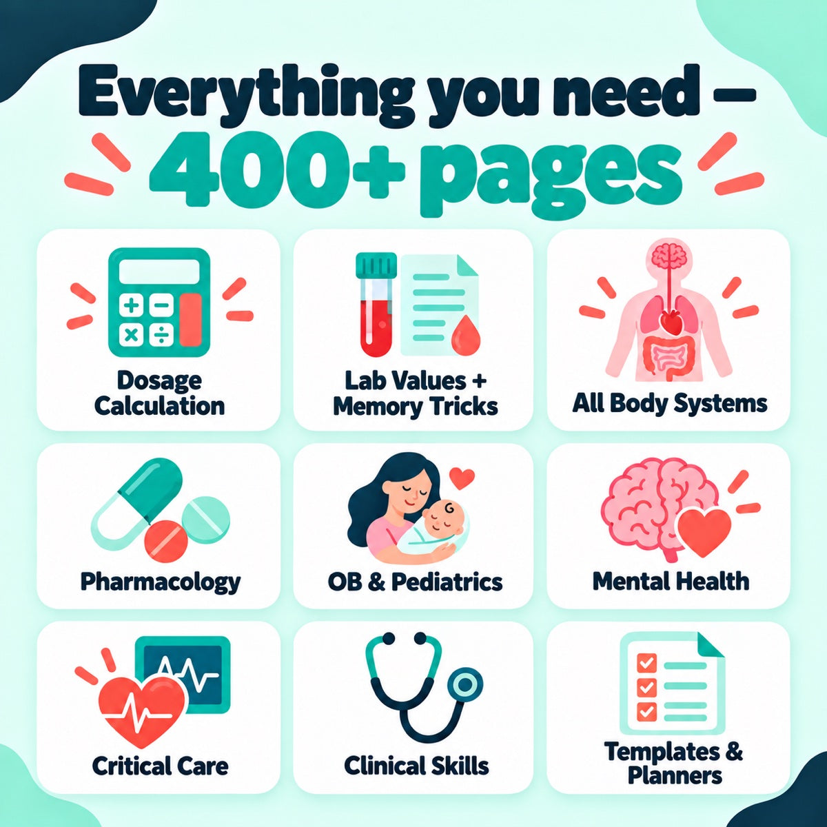 Everything you need — 400+ pages across every topic
